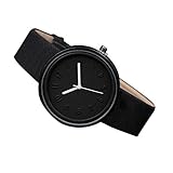 Coolster Unisex Einfache Zahl Uhren Bequeme Segeltuch-Gürtel Armbanduhr Armband (Schwarz)