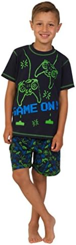 ThePyjamaFactoryBoy's Game On Controller Short Pyjamas 7-16 Years Green Navy