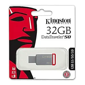 Anay Traders Silver Metal Kingston DT50 32GB Pendrive