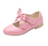 La Vogue Zapatos Zapatilla con Lazo para Niña Princesa Fiesta Rosa Talla 31