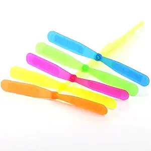 Threesome Plastic Dragonfly Flying Toy for Kids 10 Pieces (Multicolour)