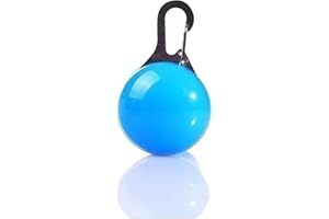 Glaublieb Luces Iluminadas para Collar de Perro, Luces LED de Collar de Seguridad para Perros, Luces de Clip de Mosquetón para Ciclismo, Paseo Nocturno, Acampar, Correr, Azul
