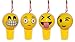 Produktbild 3 x XXL gelbe LED Trillerpfeife 7cm Emoji Smile blinkend extra Groß Mitgebsel
