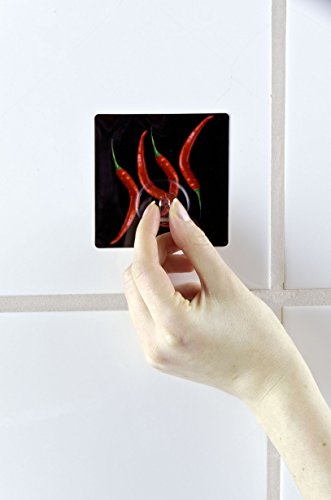 WENKO 4369500100 Static-Loc Wandhaken Uno Hot Peperoni – Befestigen ohne bohren, Kunststoff, Mehrfarbig - 7