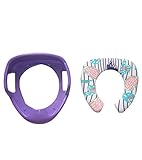 Kinder WC Sitz, Toilettentrainer, gepolsterte Sitzfläche, seitliche Haltegriffe, mit Spritzschutz, leicht zu reinigen - 3