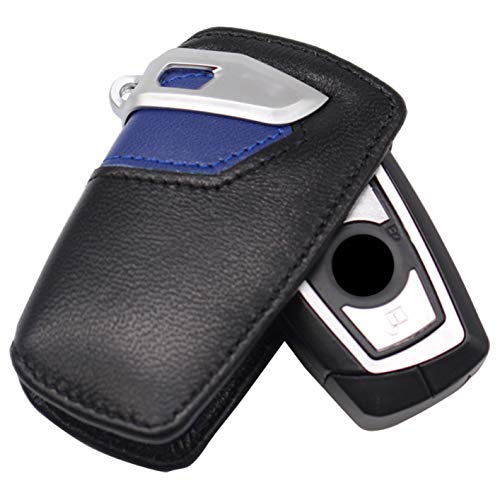 JiXUN Peerless Leather Car Keychain For Key Case F30 F10 For F30 F20 X3 X4 3 5 4 7 Series Car Key Cover Leather Key Wallet Car Styling for Home Decoration(None bl1)