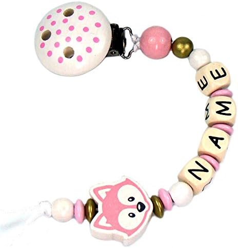 Premium Wooden Model Dot Fox Dummy Chain with Name Various Colours
