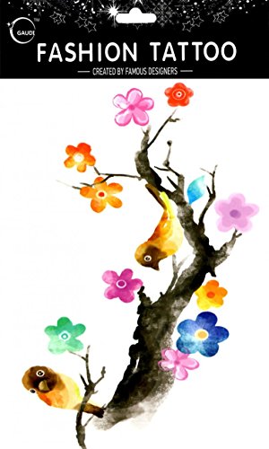 grashine largo pasado y aspecto Real temporal tatuajes diseño grande Oriole son de descanso en el ciruelo Temp tatuaje pegatinas mujeres para el pecho, Ombligo, Espalda, Piernas, etc.