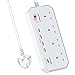 Price comparison product image Poweradd Extension Lead 4 AC Outlets, 1 Fast Charging USB Slots QC 3.0, 4 USB Ports Power Strip, 1.8 Meters Extension Cords with Surge Protection Power Socket, USB Charging Port Compatible for PCs, IPad, Smart Phones and More, White
