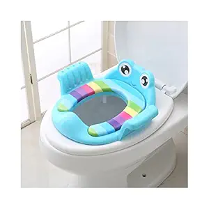 Frog Designer Blue Color Potty Training Seat with Cushion cover for Infant and Toddlers for Kids