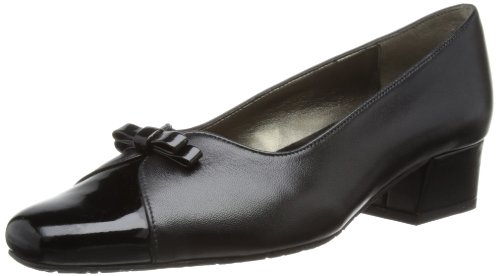 Van Dal Womens Daybreak Court Shoes 1957120 Black Leather/Patent 5.5 UK, 38.5 EU, Extra Wide