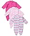 Luvable Friends Baby Girls' "Waffle Stripe" 3-Pack Coveralls - pink, 3 - 6 months