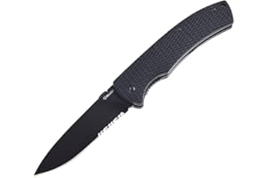 HARNDS Black Mamba Coltello a Serramanico con Lama 9Cr18MoV Manico G10 per Campeggio, Caccia