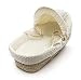 Kinder Valley Dimple on Palm Moses Basket and Walnut Rocking Stand Bundle (Cream)