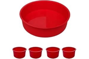 DASHOS Accessoires friteuse à air - Moule en silicone friteuse à air de 21,5 cm et 4 moules à pâtisserie de 11 cm - Moules en silicone - Compatible avec friteuse à air cosori 5,5 l (1 grand 4 petits)