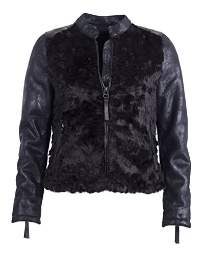 Maze Tolone - Chaqueta para Mujer (imitación de Piel), Color Negro Negro S