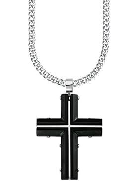 s.Oliver Herren-Kette 70 cm mit Anhänger Kreuz Edelstahl IP Black