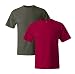 Produktbild Hanes Mens 5180 Short Sleeve Beefy T, 1 Deep Red/1 Fatigue Green Large