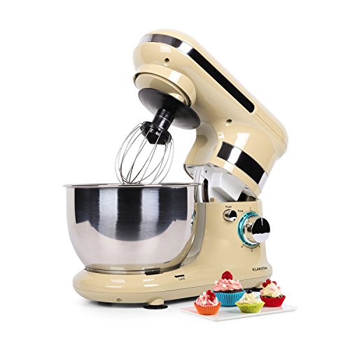 Klarstein Serena Morena Küchenmaschine Rührgerät (600 Watt, 6-stufige Geschwindigkeit, 4,3 Liter-Edelstahlschüssel) creme