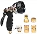 Produktbild NUO-Z Heavy Duty Metall Gartenschlauch Düse Sprayer Garten Wasserpistole - 7 Sprühmuster - Hochdruck - Entwickelt Für Autowäsche, Garten, Bodenreinigung, Haustiere Waschen
