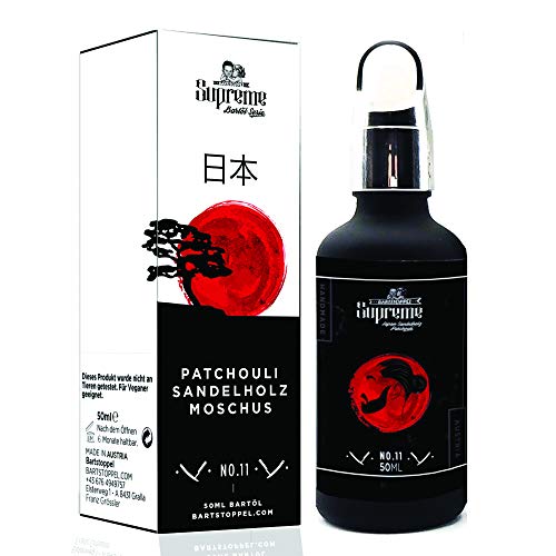Bartöl Sandelholz Pachouli Japan Musk - 50ml Männer Duft mit Moschus - Bartstoppel© Austria