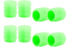 ‎GIVUAIME Leuchtende Ventilkappen 4 Stück Ventildeckel, Universelle Fluoreszierende Autoreifen-Ventilkappen, Reifenventilkappen, Ventildeckel Reifenventil-Kappen Pkw SUV Motorrad Fahrrad (Grün-4pcs)