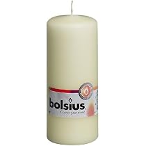 Bolsius Lot De 10 Bougies Piliers Lisses Ivoire - 15x6cm - 42 Heures De Combustion