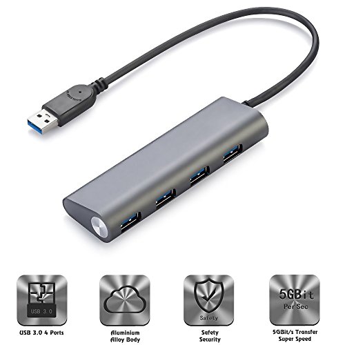 Laptone 4-Port USB 3.0 Datenhub für Apple MacBook, MacBook Air, MacBook Pro, Mac Mini, iMac, MacPro, Windows Laptops und Ultrabooks, sowie PCs und weiteren USB 3.0 kompatiblen Geräten - 2