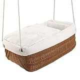 STODOMED Wiege Babykorb Moses Hängewiege Korb Schaukelwiege Hängekorb komplett mit Textilset und Himmel Babynest - 2