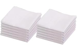 JukLoos 12 Stück Herren Baumwolle Taschentücher, Stofftaschentücher 100% Baumwolle