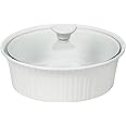 Corningware French White III Round Casserole with Glass Cover, 2.5-Quart