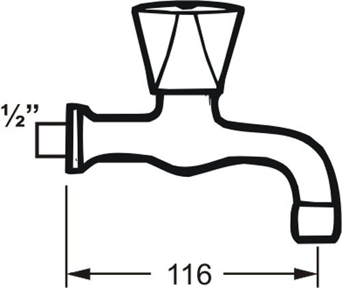 Cornat LI92 1938 Lisa 1-Griff Schwenkventil Wandeinbau, chrom - 8