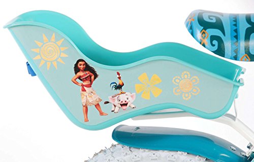 Girl Bike 12 Inch Disney Vaiana Moana with Training Wheels Rear Coasterbrake Basket and Doll Carrier Mint Green - 95% Assembled