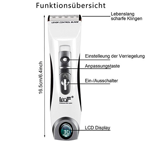 ACEVIVI Haarschneider Barttrimmer Körpertrimmer Elektronische Friseur Set Haarschneidemaschine für Kinder und Herren mit Akku und Netzbetrieb mit 2 Kammaufsätze(3-12mm), Weiß - 4