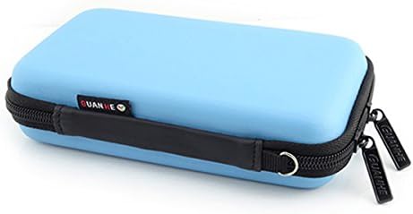 VESIA Digital Accessories Storage Bag SD Card Holder Double Zipper Pocket Case for Switch Charger, Power Bank, Cable Cords Hard Shell Protective Flip Carry Case, Blue