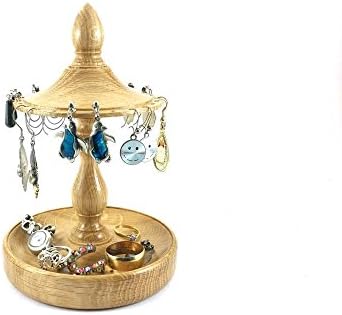 Earring jewellery stand made from Oak