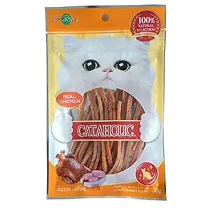 Cataholic | Cat Treats Temptation Flavors Available with Multi-Packs (Salmon Rings, Snapper Jerky Strips and Tuna & Chicken) Best Treat to Train Your pet Easily, Brown