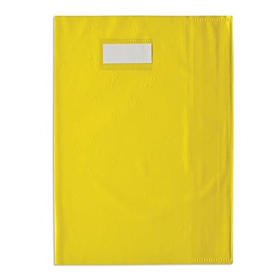 ELBA Lot de 5 Protège-cahiers Styl'SMS 24x32 cm pvc 120 avec Porte-étiquette Jaune