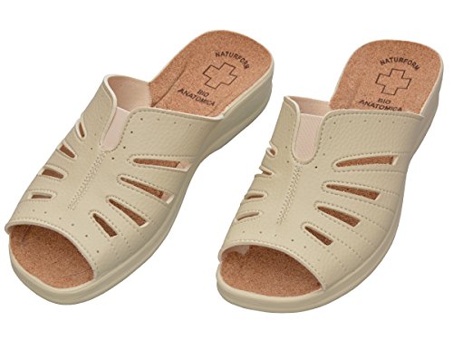Damen Pantolette Sandalen Komfort Kork Hausschuhe Arbeit Modell 050 - 2