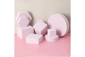 GISELA D 8 en 1 - Juego de Accesorios para fotografía de Espuma para exhibición de Productos, Accesorios, Joyas, cosméticos, Modelo, perfumería y baratijas Mostrar (Rosa)