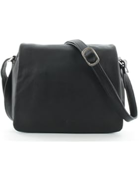 Prato Damen Überschlagtasche mittel H4 - Schwarz