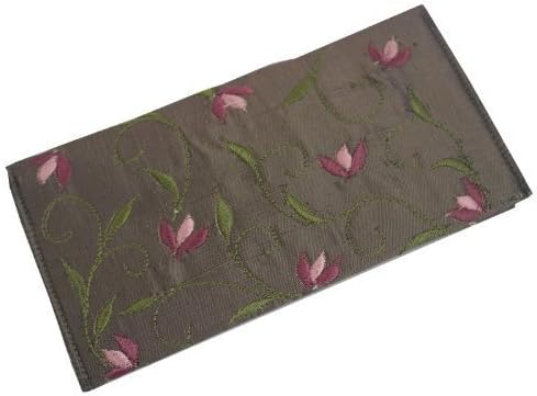 Vietnamese Satin, Embroidered Purse, Wallet or Small Clutch, Silver