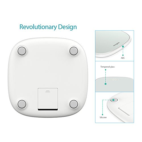 Koogeek digital Körperwaage Personenwaage bluetooth 4,0 bis zu 440lb / 200kg kg/st/lb Glasswaage Babywaage - 7
