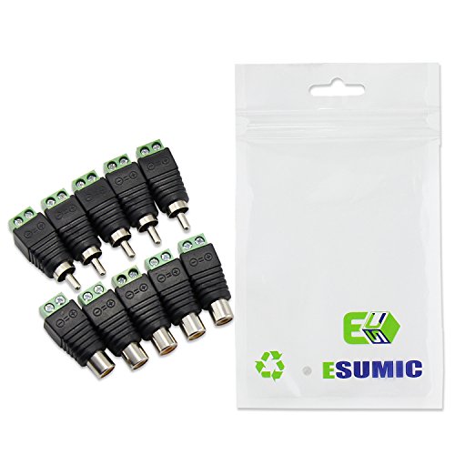 5 Paar RCA-Stecker Plus-BNC-Buchse Video Balun-Adapter für CCTV - 5