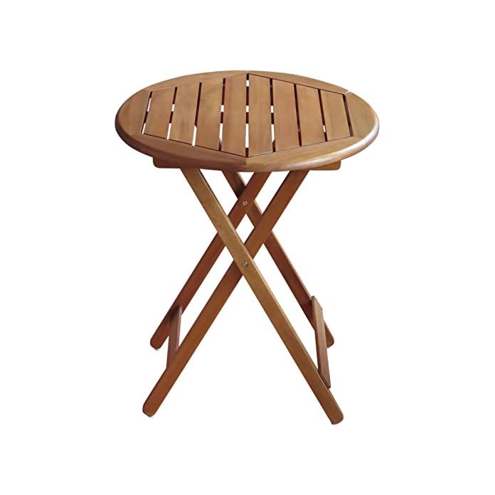 Colourliving Klapptisch Gartentisch Holz Massiv Akazienholz Rund 60 Cm Tisch Gartenmbel