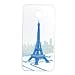 Produktbild Galaxy A3 2016 Hülle,Samsung A3 2016 Case,Galaxy A3 2016 Cover, Edaroo Retro Blau Turm Muster TPU Case Hülle Ultradünne Silikon Gel Schutzhülle Durchsichtig Kristall Klar Silikon Schutz Handy Hülle Case Tasche Etui Bumper für Samsung Galaxy A3 (2016)