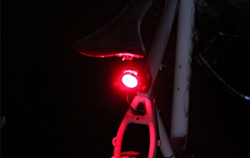 Signstek USB aufladbar Wasserfest 3 LED Sport Fahrradlampe Frontlichter Rücklicht 160LM (Rot-Rücklicht) - 3