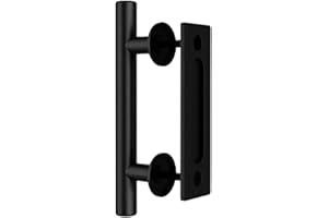 WOLFBIRD Poignée de porte coulissante 24 cm - Noir - Poignée de porte coulissante - Poignée double face pour une porte en bois