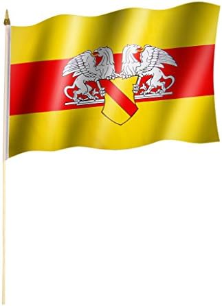Stock flag Flagpole Flag Baden with crest Flag Flag 12 x 18 cm approx. 60 cm Bar/Pole