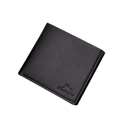 Preisvergleich Produktbild Geldbeutel Männer Longra Geldbörse Herren schwarz Portemonnaie Portmonaise Geldtasche Kleine Brieftasche Hochformat Herrengeldbeutel Herrenbörse Herrengeldbörse Portmonee Geschenk Wallet (Black)